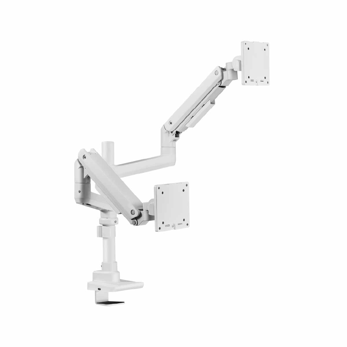 Fabulous Pole-Mounted Gas Spring Dual Monitor Arm With USB-A/USB-C Ports